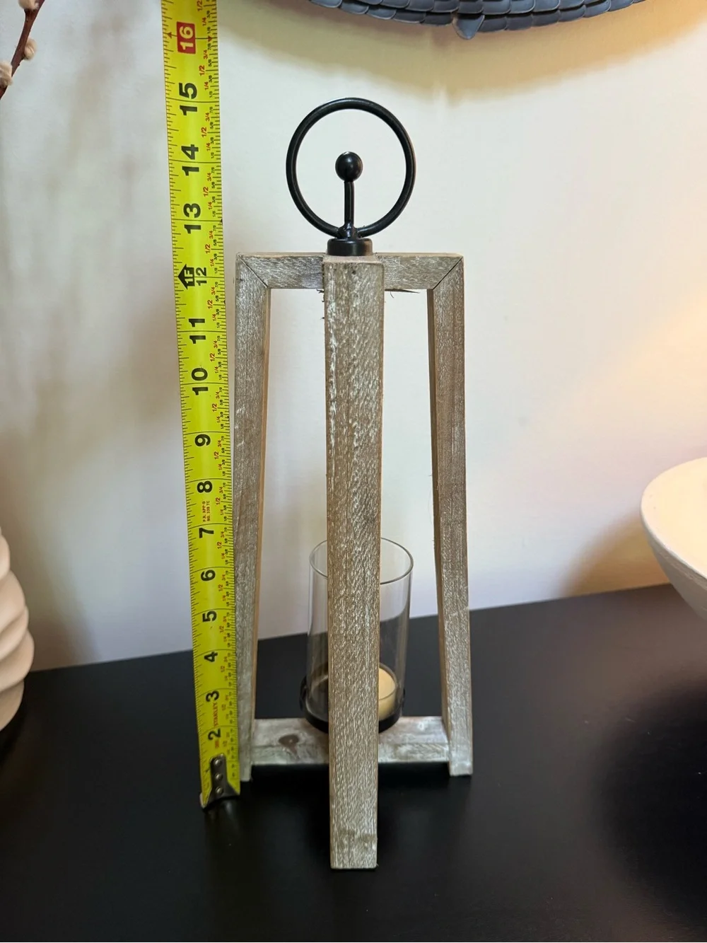 Rustic Wood Lantern Candle Holder